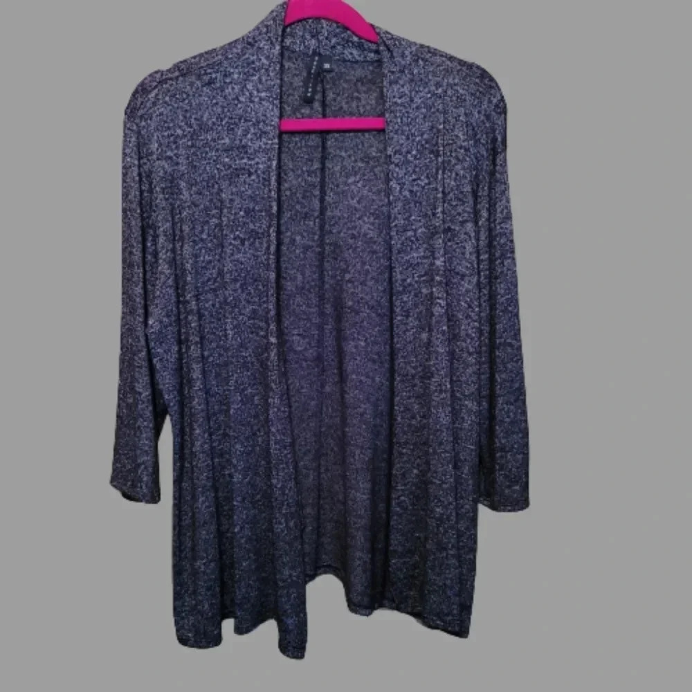 Knit Black/white Heather jacket 3/4 sleeve